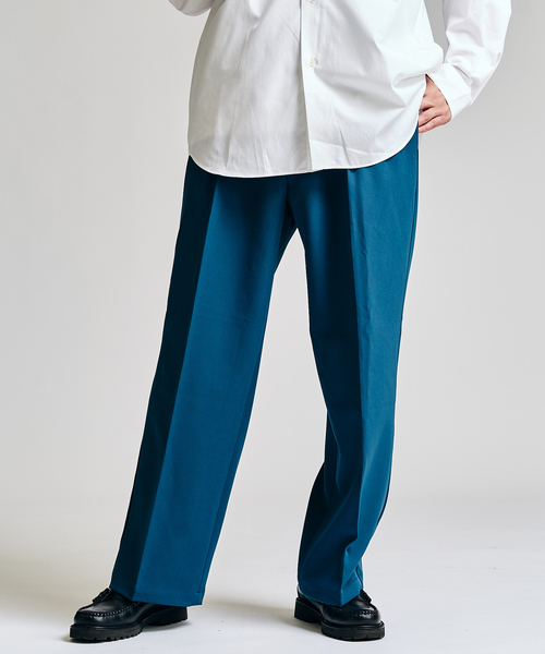 417 EDIFICE（フォーワンセブンエディフィス）の「Double Cloth  / ダブルクロス ワンタック イージーパンツ（スラックス・メンズ・ブラック/チャコールグレー/ベージュ/ブルー・SMALL/MEDIUM/LARGE）」の13枚目の写真