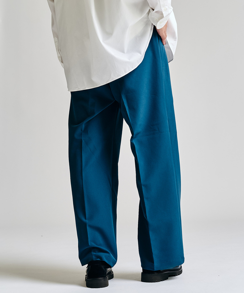 417 EDIFICE（フォーワンセブンエディフィス）の「Double Cloth  / ダブルクロス ワンタック イージーパンツ（スラックス・メンズ・ブラック/チャコールグレー/ベージュ/ブルー・SMALL/MEDIUM/LARGE）」の16枚目の写真