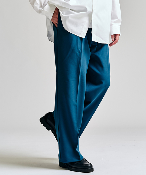 417 EDIFICE（フォーワンセブンエディフィス）の「Double Cloth  / ダブルクロス ワンタック イージーパンツ（スラックス・メンズ・ブラック/チャコールグレー/ベージュ/ブルー・SMALL/MEDIUM/LARGE）」の18枚目の写真