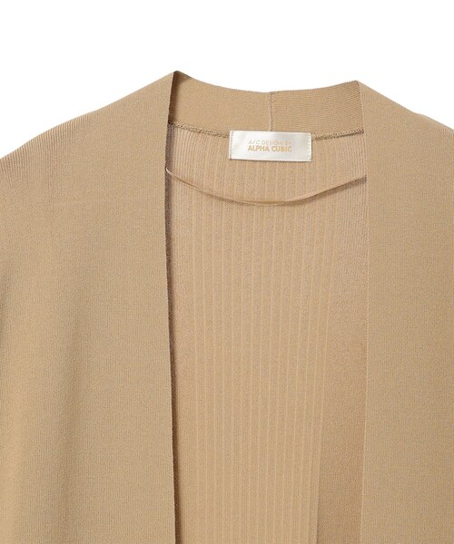 A/C DESIGN BY ALPHA CUBIC（エーシーデザインバイアルファキュービック）の「【きちんと感を演出】ロングニットカーディガン【洗える・毛玉ができにくい・大きいサイズあり】（カーディガン/ボレロ・レディース・モカ/ブルー/ブラック・LL/L/M/3L）」の6枚目の写真