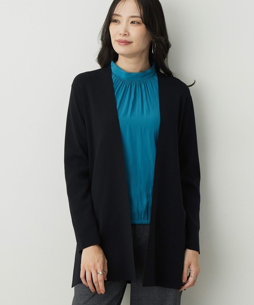 A/C DESIGN BY ALPHA CUBIC（エーシーデザインバイアルファキュービック）の「【きちんと感を演出】ロングニットカーディガン【洗える・毛玉ができにくい・大きいサイズあり】（カーディガン/ボレロ・レディース・モカ/ブルー/ブラック・LL/L/M/3L）」の13枚目の写真