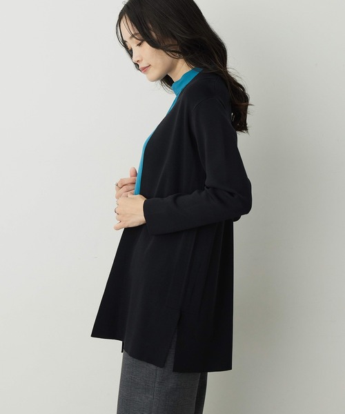A/C DESIGN BY ALPHA CUBIC（エーシーデザインバイアルファキュービック）の「【きちんと感を演出】ロングニットカーディガン【洗える・毛玉ができにくい・大きいサイズあり】（カーディガン/ボレロ・レディース・モカ/ブルー/ブラック・LL/L/M/3L）」の14枚目の写真