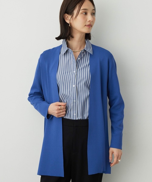 A/C DESIGN BY ALPHA CUBIC（エーシーデザインバイアルファキュービック）の「【きちんと感を演出】ロングニットカーディガン【洗える・毛玉ができにくい・大きいサイズあり】（カーディガン/ボレロ・レディース・モカ/ブルー/ブラック・LL/L/M/3L）」の19枚目の写真