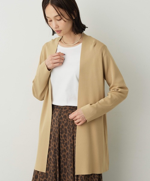 A/C DESIGN BY ALPHA CUBIC（エーシーデザインバイアルファキュービック）の「【きちんと感を演出】ロングニットカーディガン【洗える・毛玉ができにくい・大きいサイズあり】（カーディガン/ボレロ・レディース・モカ/ブルー/ブラック・LL/L/M/3L）」の16枚目の写真