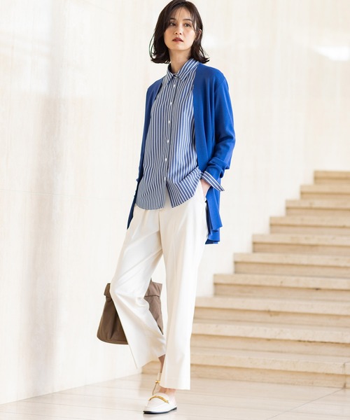 A/C DESIGN BY ALPHA CUBIC（エーシーデザインバイアルファキュービック）の「【きちんと感を演出】ロングニットカーディガン【洗える・毛玉ができにくい・大きいサイズあり】（カーディガン/ボレロ・レディース・モカ/ブルー/ブラック・LL/L/M/3L）」の21枚目の写真