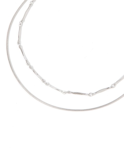 niko and...（ニコアンド）の「変形2連チェーンネックレス（ネックレス・レディース・グレー/イエロー・0）」の2枚目の写真