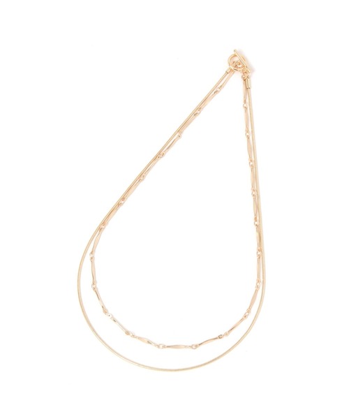 niko and...（ニコアンド）の「変形2連チェーンネックレス（ネックレス・レディース・グレー/イエロー・0）」の3枚目の写真