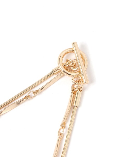 niko and...（ニコアンド）の「変形2連チェーンネックレス（ネックレス・レディース・グレー/イエロー・0）」の4枚目の写真