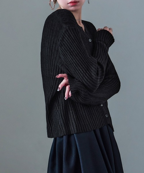 Fashion Letter(ファッションレター)の「キーネックカーディガン(カーディガン/ボレロ・レディース・ベージュ/チャコール/ブラック・FREE)」の16枚目の写真