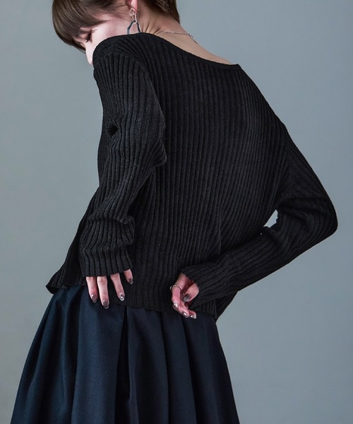 Fashion Letter(ファッションレター)の「キーネックカーディガン(カーディガン/ボレロ・レディース・ベージュ/チャコール/ブラック・FREE)」の17枚目の写真