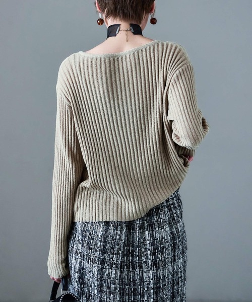 Fashion Letter(ファッションレター)の「キーネックカーディガン(カーディガン/ボレロ・レディース・ベージュ/チャコール/ブラック・FREE)」の6枚目の写真