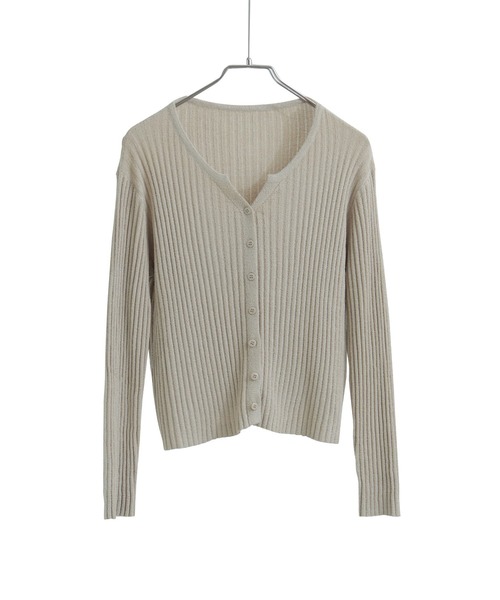 Fashion Letter(ファッションレター)の「キーネックカーディガン(カーディガン/ボレロ・レディース・ベージュ/チャコール/ブラック・FREE)」の7枚目の写真