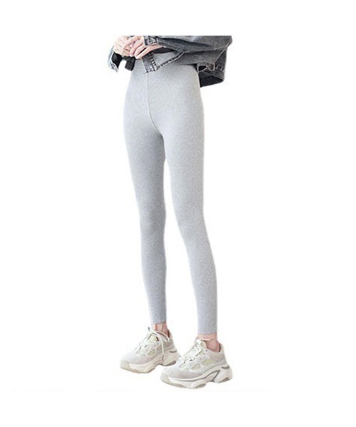 DAY CLOSET（デイ クローゼット）の「【裏起毛/全周囲ハイウエストゴム/ストレッチあり】切り替えリブレギンス レディース（レギンス/スパッツ・レディース・ダークグレー/ライトグレー/ブラック・S/L）」の5枚目の写真