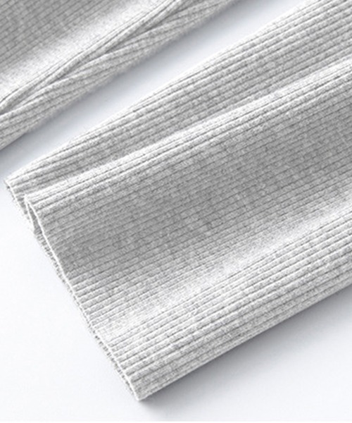 DAY CLOSET（デイ クローゼット）の「【裏起毛/全周囲ハイウエストゴム/ストレッチあり】切り替えリブレギンス レディース（レギンス/スパッツ・レディース・ダークグレー/ライトグレー/ブラック・S/L）」の7枚目の写真