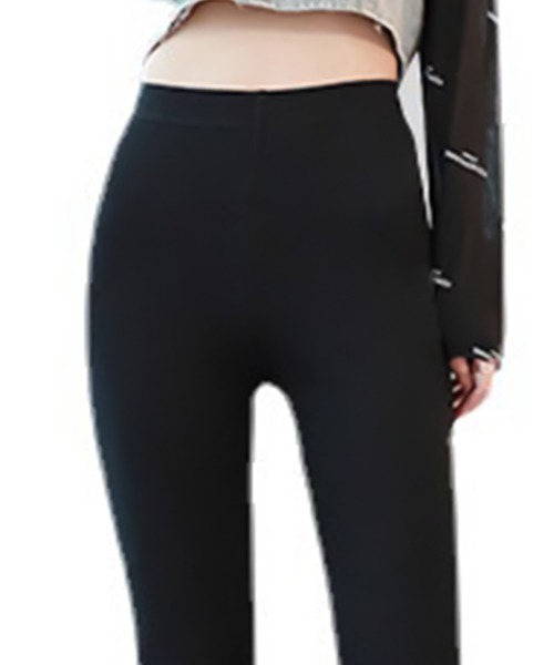 DAY CLOSET（デイ クローゼット）の「【裏起毛/全周囲ハイウエストゴム/ストレッチあり】切り替えリブレギンス レディース（レギンス/スパッツ・レディース・ダークグレー/ライトグレー/ブラック・S/L）」の9枚目の写真