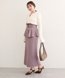 natural couture（ナチュラルクチュール）の「【WEB限定】〈canami〉ペプラムベルトナロースカート（スカート）」