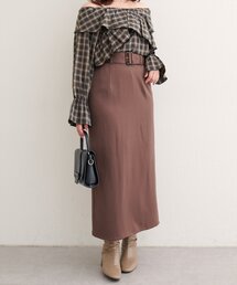 natural couture（ナチュラルクチュール）の「〈canami〉ペプラムベルトナロースカート（スカート）」