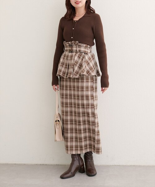 natural couture（ナチュラルクチュール）の「〈canami〉ペプラムベルトナロースカート（スカート・レディース・ブラウン/ピンクベージュ/その他2/その他1・FREE）」の13枚目の写真