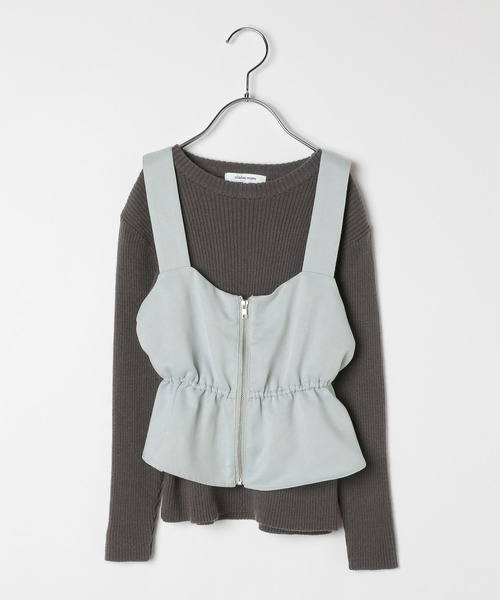 GLOBAL WORK（グローバルワーク）の「トクトク2setメルティベスト/593431（ニット/セーター・キッズ・ホワイト×グレー/グレー×サックスブルー/ホワイト×ブラウン・150cm/140cm/130cm/160cm）」の4枚目の写真