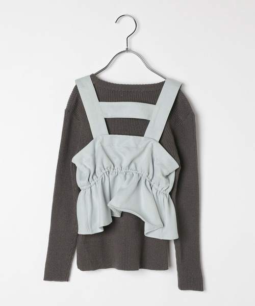 GLOBAL WORK（グローバルワーク）の「トクトク2setメルティベスト/593431（ニット/セーター・キッズ・ホワイト×グレー/グレー×サックスブルー/ホワイト×ブラウン・150cm/140cm/130cm/160cm）」の9枚目の写真