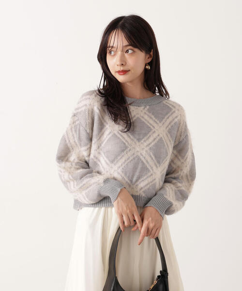 PROPORTION BODY DRESSING（プロポーションボディドレッシング）の「ヘアリーチェックニット / 1215270104（ニット/セーター・レディース・ブルー/グレー系その他/ホワイト系その他・FREE）」の7枚目の写真