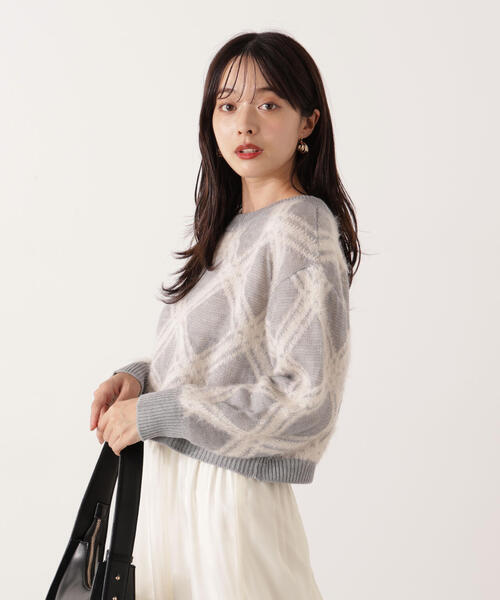 PROPORTION BODY DRESSING（プロポーションボディドレッシング）の「ヘアリーチェックニット / 1215270104（ニット/セーター・レディース・ブルー/グレー系その他/ホワイト系その他・FREE）」の8枚目の写真