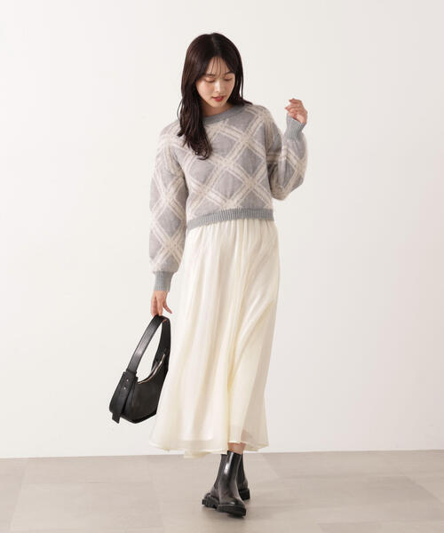 PROPORTION BODY DRESSING（プロポーションボディドレッシング）の「ヘアリーチェックニット / 1215270104（ニット/セーター・レディース・ブルー/グレー系その他/ホワイト系その他・FREE）」の9枚目の写真