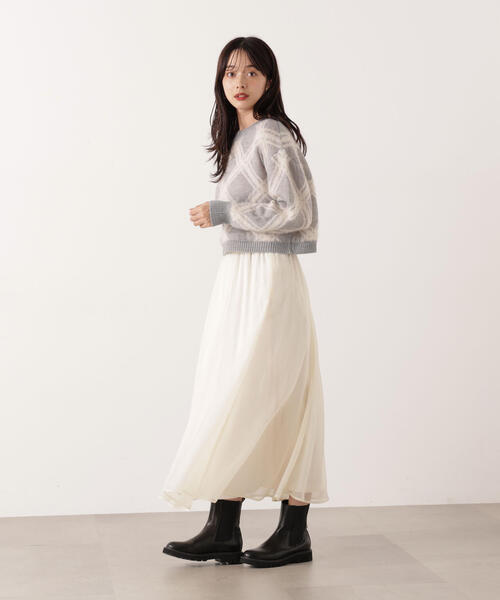 PROPORTION BODY DRESSING（プロポーションボディドレッシング）の「ヘアリーチェックニット / 1215270104（ニット/セーター・レディース・ブルー/グレー系その他/ホワイト系その他・FREE）」の10枚目の写真