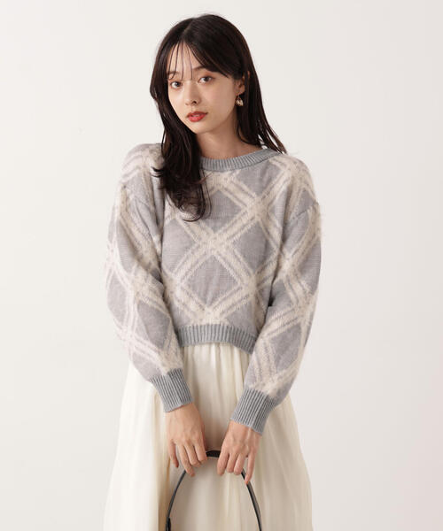 PROPORTION BODY DRESSING（プロポーションボディドレッシング）の「ヘアリーチェックニット / 1215270104（ニット/セーター・レディース・ブルー/グレー系その他/ホワイト系その他・FREE）」の11枚目の写真