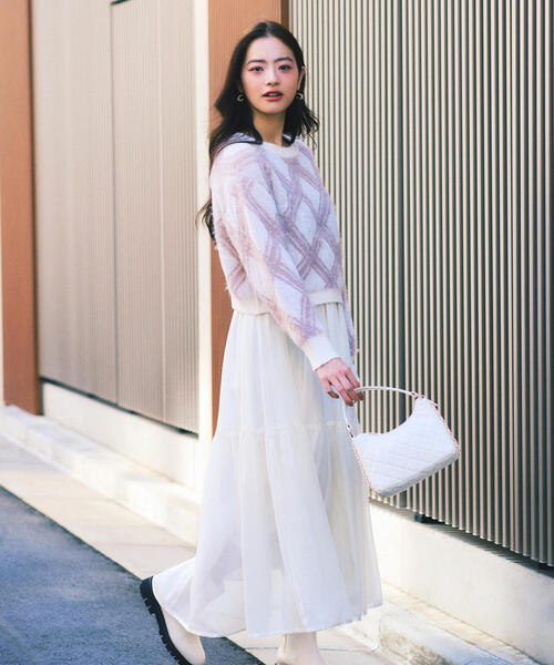 PROPORTION BODY DRESSING（プロポーションボディドレッシング）の「ヘアリーチェックニット / 1215270104（ニット/セーター・レディース・ブルー/グレー系その他/ホワイト系その他・FREE）」の14枚目の写真