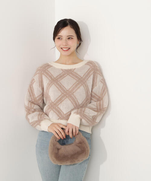 PROPORTION BODY DRESSING（プロポーションボディドレッシング）の「ヘアリーチェックニット / 1215270104（ニット/セーター・レディース・ブルー/グレー系その他/ホワイト系その他・FREE）」の16枚目の写真