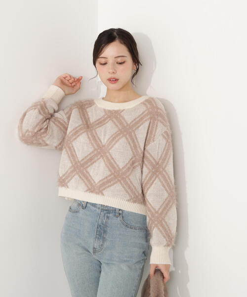 PROPORTION BODY DRESSING（プロポーションボディドレッシング）の「ヘアリーチェックニット / 1215270104（ニット/セーター・レディース・ブルー/グレー系その他/ホワイト系その他・FREE）」の17枚目の写真
