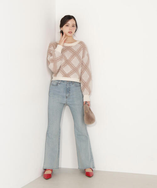 PROPORTION BODY DRESSING（プロポーションボディドレッシング）の「ヘアリーチェックニット / 1215270104（ニット/セーター・レディース・ブルー/グレー系その他/ホワイト系その他・FREE）」の18枚目の写真