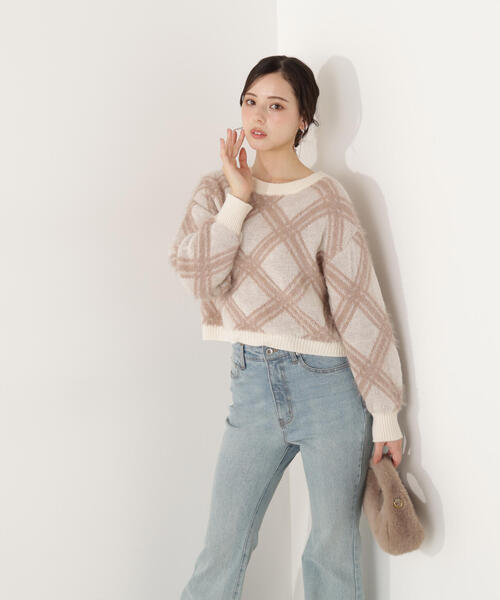 PROPORTION BODY DRESSING（プロポーションボディドレッシング）の「ヘアリーチェックニット / 1215270104（ニット/セーター・レディース・ブルー/グレー系その他/ホワイト系その他・FREE）」の19枚目の写真