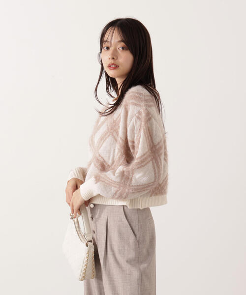 PROPORTION BODY DRESSING（プロポーションボディドレッシング）の「ヘアリーチェックニット / 1215270104（ニット/セーター・レディース・ブルー/グレー系その他/ホワイト系その他・FREE）」の22枚目の写真
