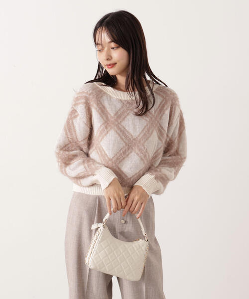PROPORTION BODY DRESSING（プロポーションボディドレッシング）の「ヘアリーチェックニット / 1215270104（ニット/セーター・レディース・ブルー/グレー系その他/ホワイト系その他・FREE）」の2枚目の写真