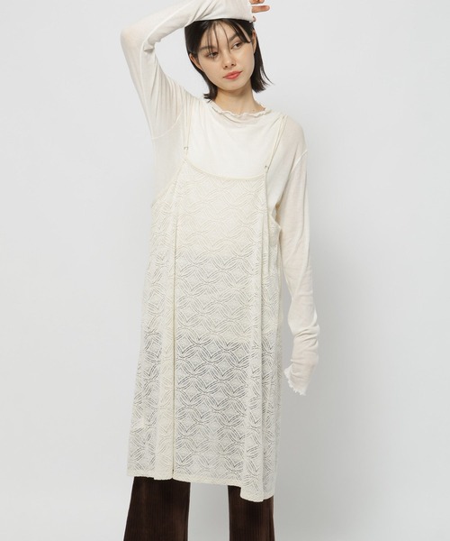 niko and...（ニコアンド）の「3WAYベロアレースキャミワンピース（ワンピース・レディース・チャコール/マスタード/アイボリー・FREE）」の2枚目の写真