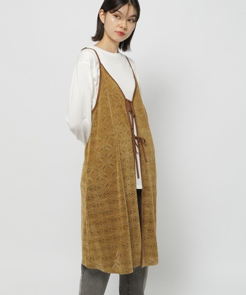 niko and...（ニコアンド）の「3WAYベロアレースキャミワンピース（ワンピース・レディース・チャコール/マスタード/アイボリー・FREE）」の3枚目の写真