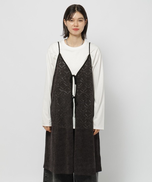 niko and...（ニコアンド）の「3WAYベロアレースキャミワンピース（ワンピース・レディース・チャコール/マスタード/アイボリー・FREE）」の20枚目の写真