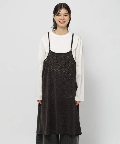 niko and...（ニコアンド）の「3WAYベロアレースキャミワンピース（ワンピース・レディース・チャコール/マスタード/アイボリー・FREE）」の13枚目の写真