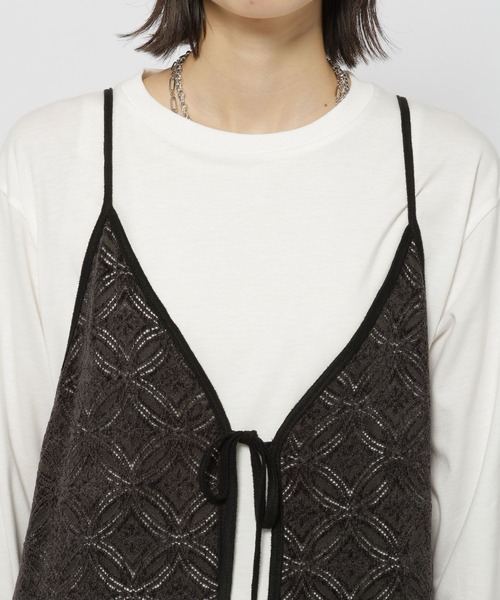 niko and...（ニコアンド）の「3WAYベロアレースキャミワンピース（ワンピース・レディース・チャコール/マスタード/アイボリー・FREE）」の16枚目の写真