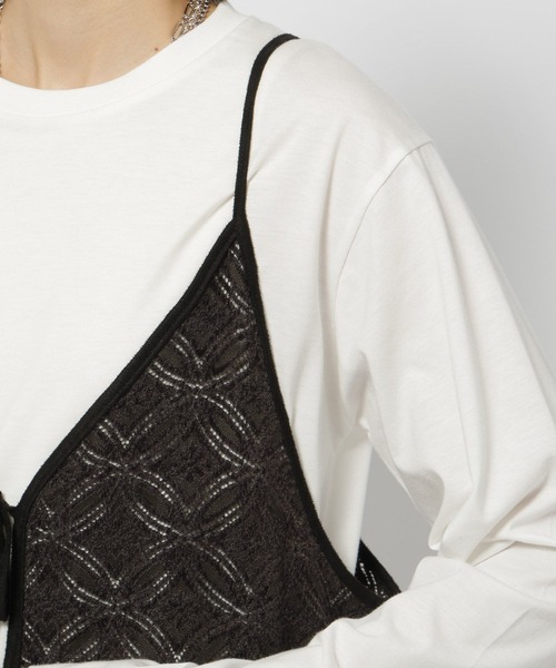 niko and...（ニコアンド）の「3WAYベロアレースキャミワンピース（ワンピース・レディース・チャコール/マスタード/アイボリー・FREE）」の7枚目の写真