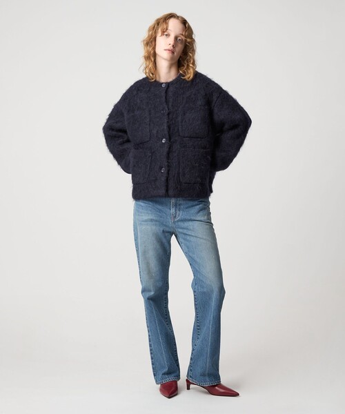 6（ロク）の「＜6(ROKU)＞ミックス スラブ ニット カーディガン