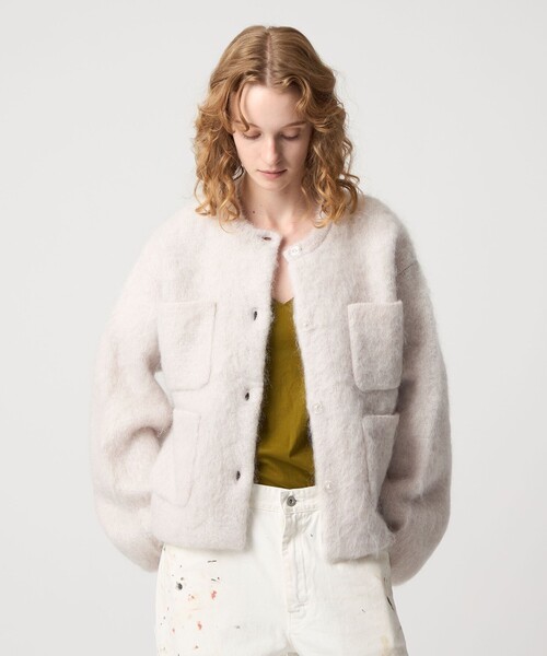 6(ROKU)＞モヘヤウール シャギー カーディガン（カーディガン/ボレロ