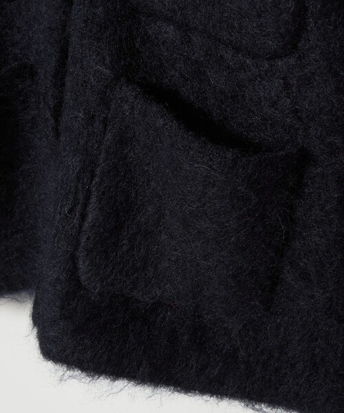 6(ロク)の「<6(ROKU)>モヘヤウール シャギー カーディガン(カーディガン/ボレロ・レディース・ネイビー/オフホワイト・FREE)」の5枚目の写真