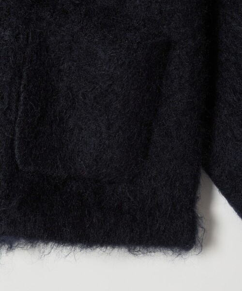 6(ロク)の「<6(ROKU)>モヘヤウール シャギー カーディガン(カーディガン/ボレロ・レディース・ネイビー/オフホワイト・FREE)」の4枚目の写真