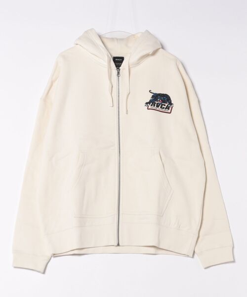 RVCA（ルーカ）の「RVCA メンズ PENSTATION ZIP HD パーカー 【2025年秋冬モデル】 @autumn/ルーカジップアップフードパーカー・フーディー（パーカー・メンズ・オフホワイト/ブラック・SMALL/MEDIUM/LARGE/X-LARGE）」の6枚目の写真