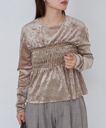 Kastane | 【4色展開】B ベロアシャーリングトップス(Tシャツ/カットソー)