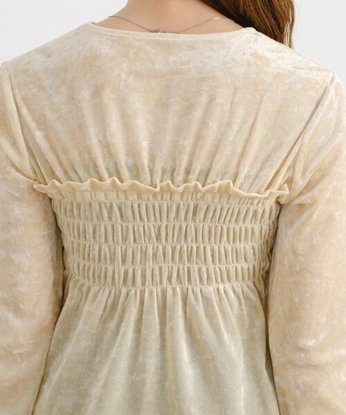 Kastane（カスタネ）の「【4色展開】B ベロアシャーリングトップス（Tシャツ/カットソー・レディース・カーキ/ブラック/アイボリー/ベージュ・FREE）」の15枚目の写真