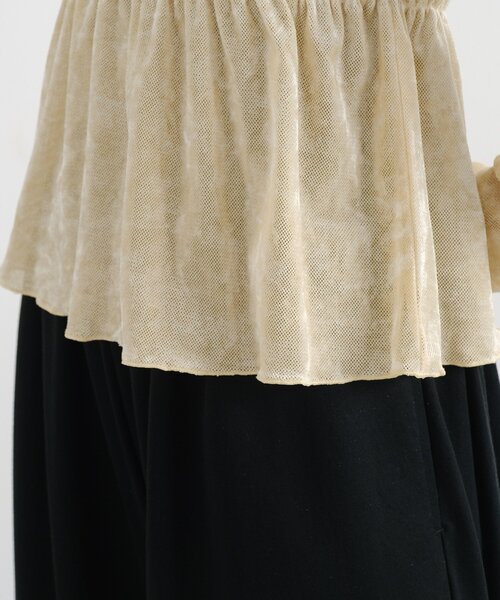 Kastane（カスタネ）の「【4色展開】B ベロアシャーリングトップス（Tシャツ/カットソー・レディース・カーキ/ブラック/アイボリー/ベージュ・FREE）」の16枚目の写真